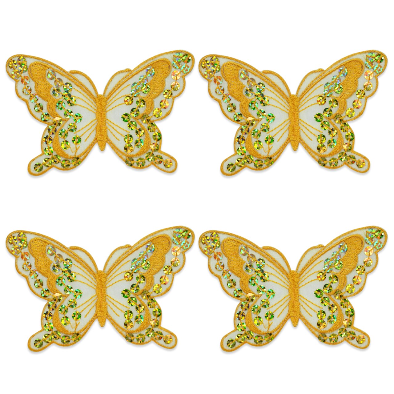 Pack of 2 Iron-On Butterfly Sequin Applique Pack of 2 - SM6324-04